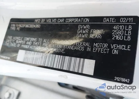 2012 Volvo S60 T5 z USA, uszkodzony, nr VIN YV1622FS6C2034360